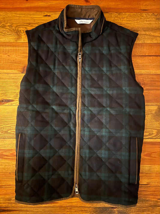 Navy and Green Plaid Vest