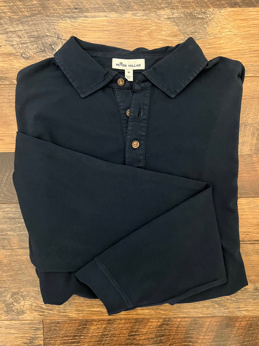 Navy Long Sleeve Polo